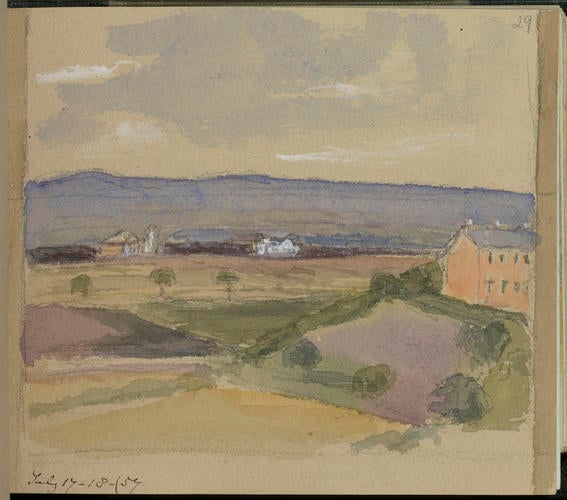 Master: SKETCHES FROM NATURE V. R. 1855 TO 1860
Item: Landscape around Aldershot Camp