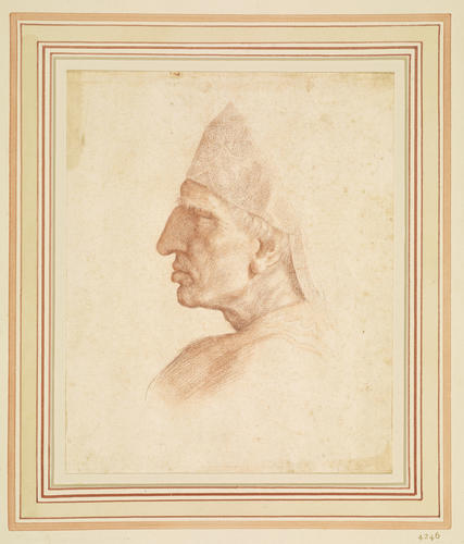 The Coronation of Charlemagne: a head in profile to left