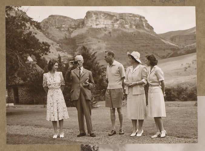 Royal visit to Drakensberg National Park, Natal, now KwaZulu-Natal, South Africa Royal visit to Drakensberg National Park, Natal, now KwaZulu-Natal, South Africa