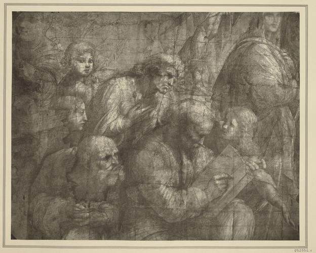 Master: Set of seven photographs of the cartoon for 'The School of Athens'
Item: A detail from the cartoon for 'The School of Athens' Master: Set of seven photographs of the cartoon for 'The School of Athens'
Item: A detail from the cartoon for 'The School of Athens'