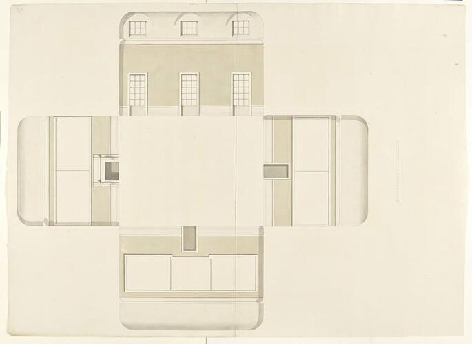 A plan of the Saloon or Great Room in the Queen's Apartments, Buckingham House A plan of the Saloon or Great Room in the Queen's Apartments, Buckingham House