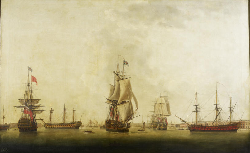 A View of Part of the British Fleet at Portsmouth