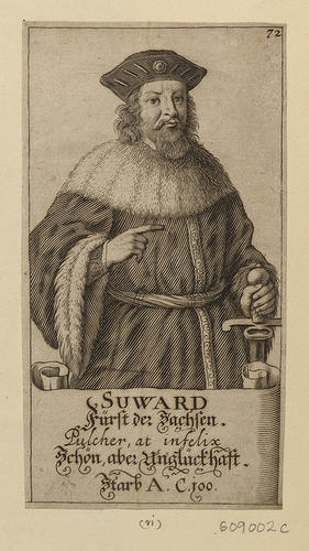 Master: Engravings of legendary rulers of Saxony
Item: SUWARD Furst der Sachsen