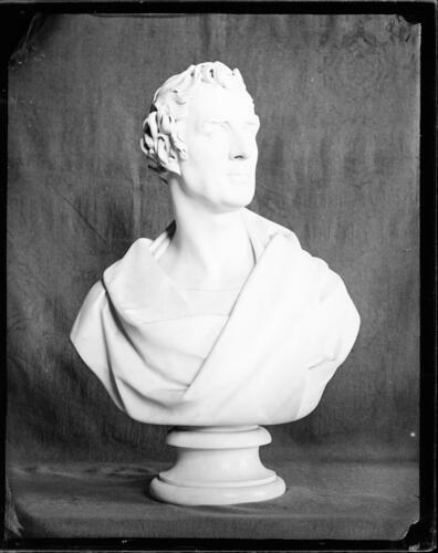 Glass plate negative of a marble bust Glass plate negative of a marble bust