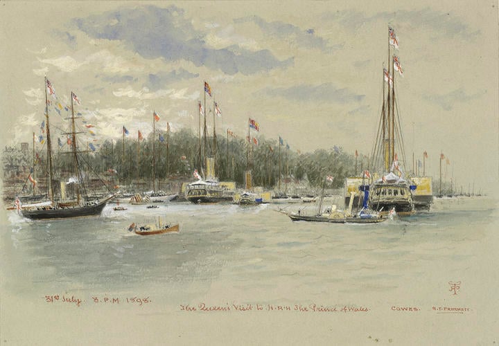 The Queen visits the Prince of Wales at Cowes, 31 July 1898