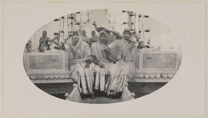 Three Nautch dancers, Bikaner: Edward, Prince of Wales. Royal Tour of India, 1921-1922 Three Nautch dancers, Bikaner: Edward, Prince of Wales. Royal Tour of India, 1921-1922