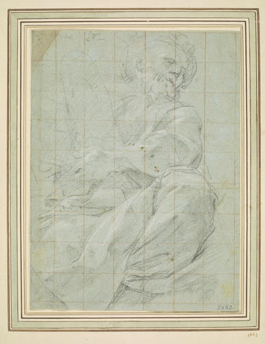 Recto: A study for St Luke. Verso: Studies of an arm and shoulder Recto: A study for St Luke. Verso: Studies of an arm and shoulder