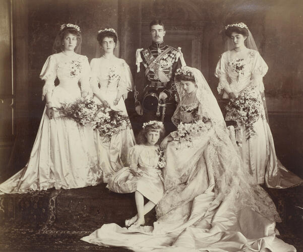 Wedding portrait of Crown Prince Gustaf of Sweden and the Princess Margaret of Connaught, June 1905 Wedding portrait of Crown Prince Gustaf of Sweden and the Princess Margaret of Connaught, June 1905