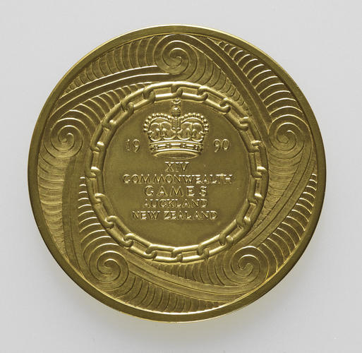 Medal commemorating the XIV Commonwealth Games, Auckland, New Zealand, 1990