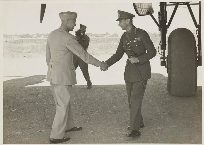 King George VI and General Dwight Eisenhower meeting in North Africa