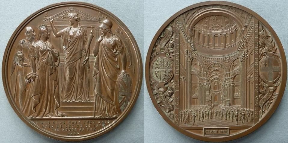 Medal commemorating the recovery of the Prince of Wales from Typhoid Medal commemorating the recovery of the Prince of Wales from Typhoid