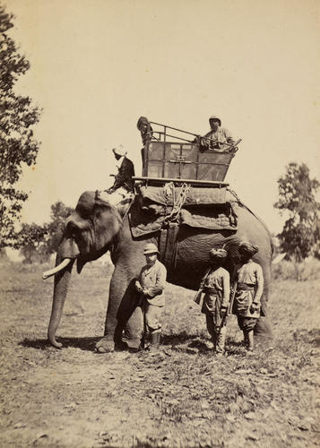 Edward VII, when Prince of Wales, with an elephant in India
