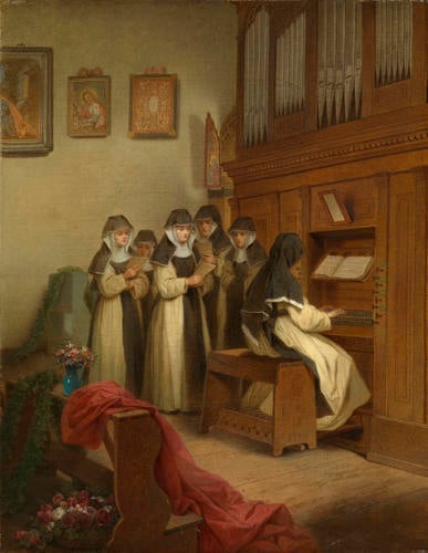 Nuns Singing in the Chapel of Lichtenthal Convent, Baden