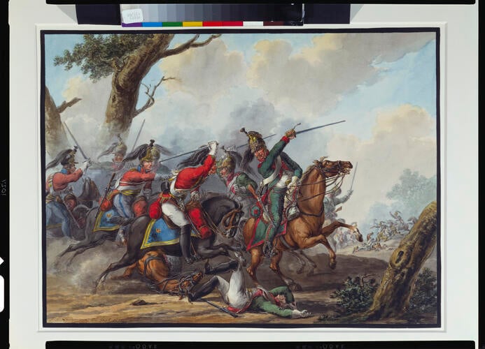The King's Dragoon Guards and French Dragoons at Waterloo