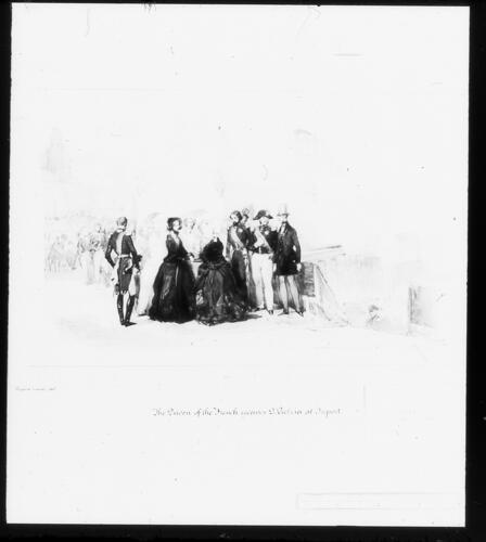 Royal Visit to Louis-Philippe: the duchesse d'Orléans presented to Queen Victoria by Queen Marie-Amélie. 2 September 1843