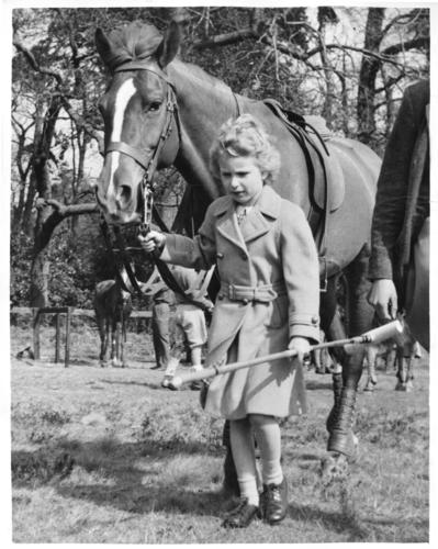 Princess Anne 'helps' with the polo ponies Princess Anne 'helps' with the polo ponies