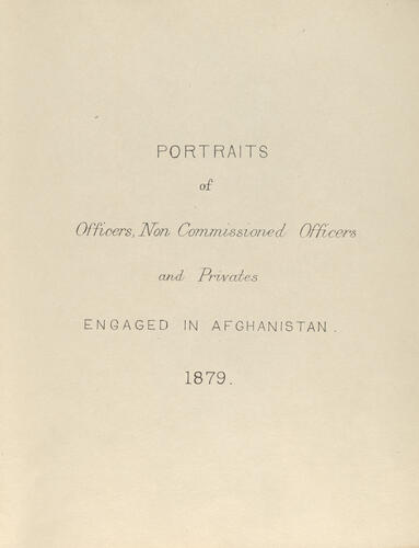 Afghanistan and Egypt portraits, 1879 and 1882