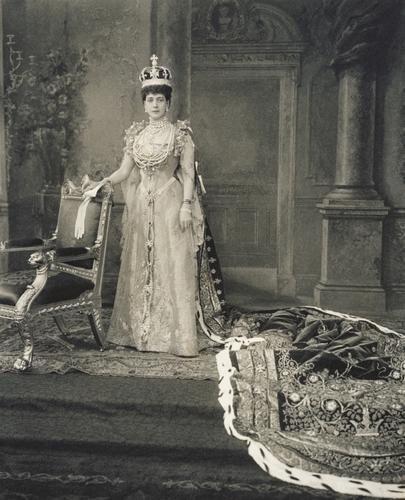 Queen Alexandra (1843-1925) wearing Coronation robes, 1902