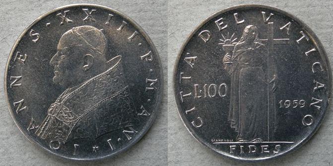 Vatican City. Specimen 100 Lire 1959 Vatican City. Specimen 100 Lire 1959