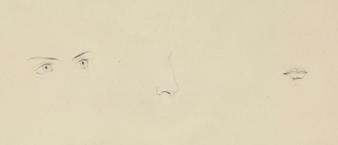 Studies of eyes, a nose and a mouth