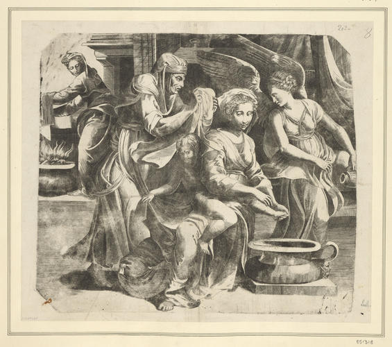 The Virgin washing the feet of the Young Christ
