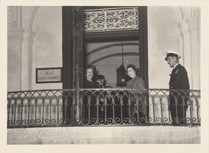 Princess Elizabeth and Prince Philip's arrival at the Villa Guardamangia, Malta