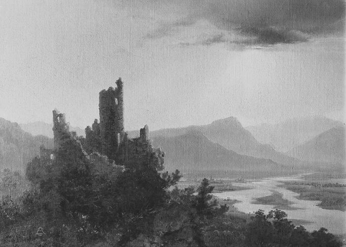 A ruined castle on the Rhine