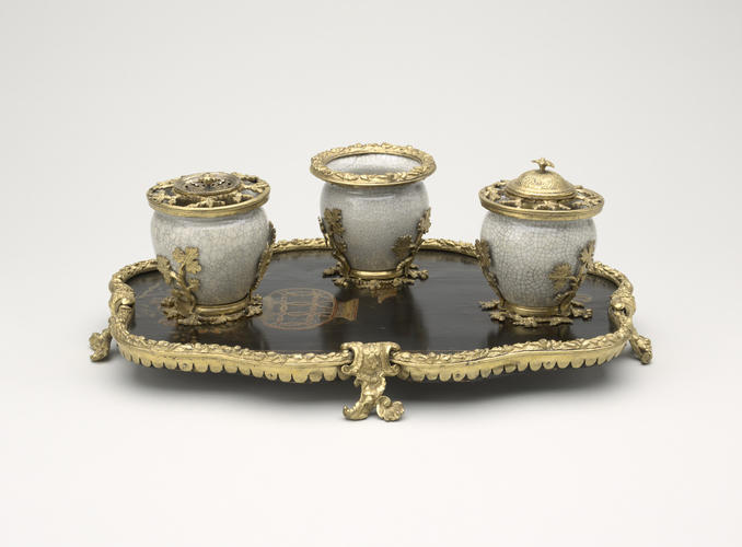 Mounted inkstand with porcelain cups Mounted inkstand with porcelain cups