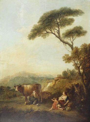 Landscape with a Woman Milking a Cow and a Child Begging for Milk Landscape with a Woman Milking a Cow and a Child Begging for Milk
