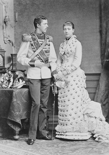 Princess Victoria of Baden and the Crown Prince of Sweden, 1881. [Album: Photographs. Royal Portraits, 1876-1898]