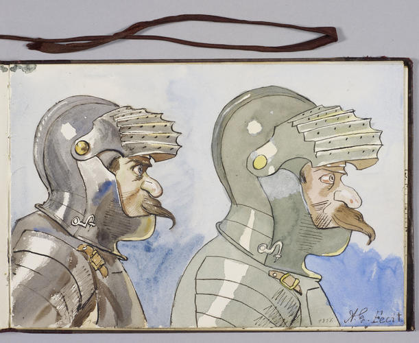Master: Albert Edward's Teaching Sketch Book (later Edward VII). 1854-55
Item: A knight Master: Albert Edward's Teaching Sketch Book (later Edward VII). 1854-55
Item: A knight