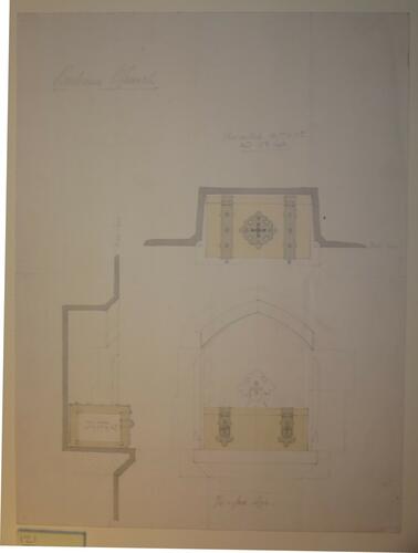 St Mildred's church, Whippingham: design for a chest in a niche (unknown location)