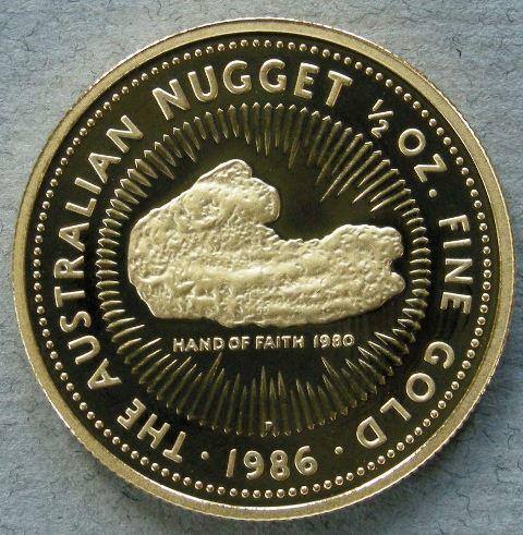 Australia. Gold Bullion issue, proof $50 Australian nugget 1/2 oz fine gold Australia. Gold Bullion issue, proof $50 Australian nugget 1/2 oz fine gold