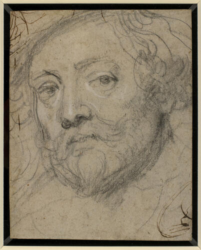 Recto: A self-portrait in old age. Verso: A man and a woman embracing Recto: A self-portrait in old age. Verso: A man and a woman embracing