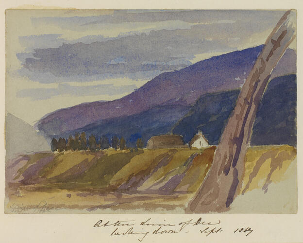 Master: SKETCHES FROM NATURE V. R. 1863 TO 1867
Item: At the Linn of Dee looking down