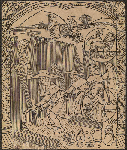 Master: Twelve woodcuts of the labours of the months from 'The kalender of shepherdes'
Item: August Master: Twelve woodcuts of the labours of the months from 'The kalender of shepherdes'
Item: August