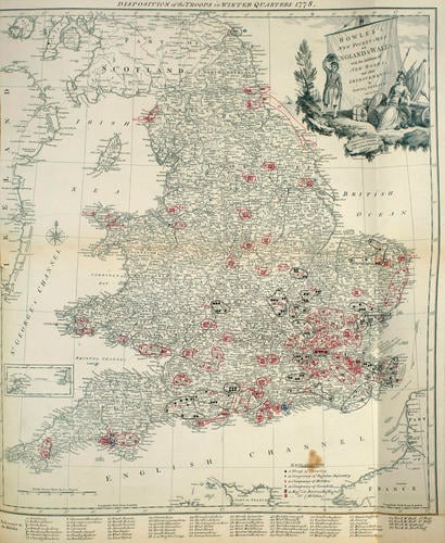 Master: Maps of encampments in England and Great Britain, 1778-82
Item: Map of England and Wales, 1778 Master: Maps of encampments in England and Great Britain, 1778-82
Item: Map of England and Wales, 1778