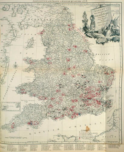 Master: Maps of encampments in England and Great Britain, 1778-82
Item: Map of England and Wales, 1778