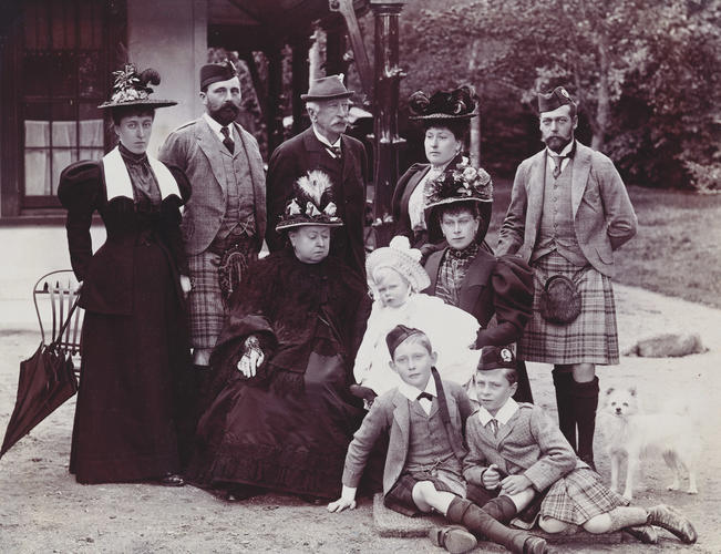 Queen Victoria with family members and her dog Turi