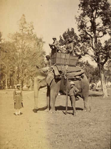 Charles Robert Wynn-Carrington, 1st Marquess of Lincolnshire with an Elephant