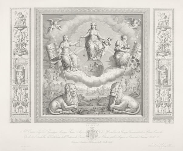 Allegory of Religion flanked by Justice and Charity