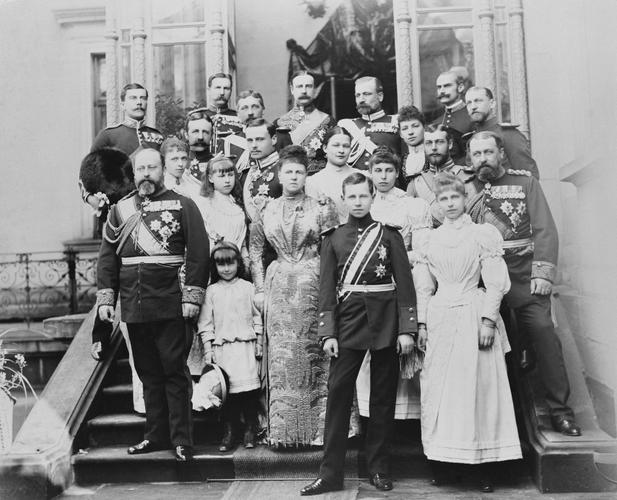 Royal group photograph taken on the occasion of the coming-of-age of Prince Alfred of Edinburgh as Hereditary Duke of Coburg, Coburg, c. 1892