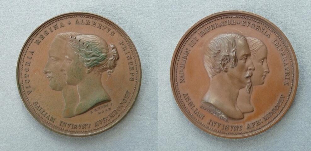 Medal commemorating the visits of Napoleon III to England and Queen Victoria to France Medal commemorating the visits of Napoleon III to England and Queen Victoria to France