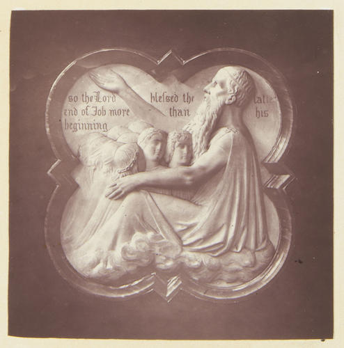Marble tablet depicting Job in Adversity: Albert Memorial Chapel, Windsor