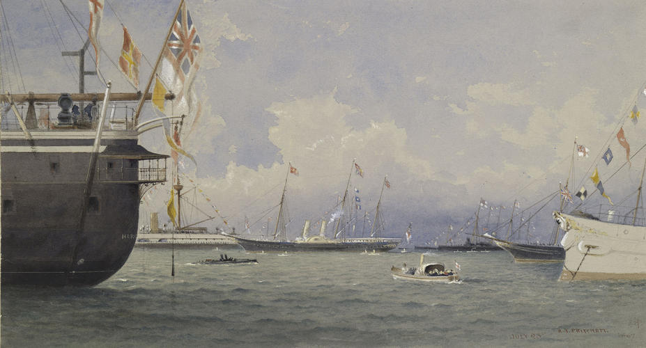 The Golden Jubilee, June-July 1887: Naval Review at Spithead: 'Captains repair on Board', 23 July