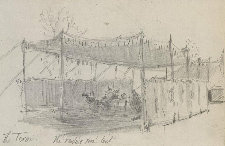 The 'reading tent' in the Terai, February 1876 The 'reading tent' in the Terai, February 1876