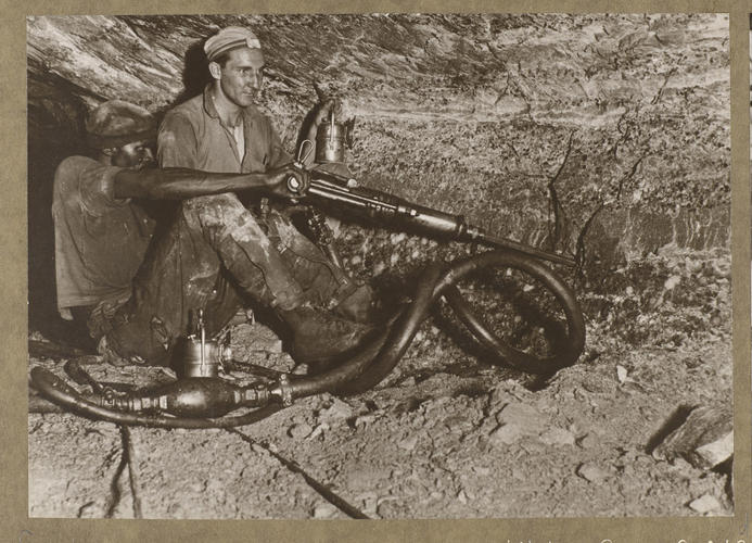 Two miners at East Rand Mine, Johannesburg, South Africa Two miners at East Rand Mine, Johannesburg, South Africa