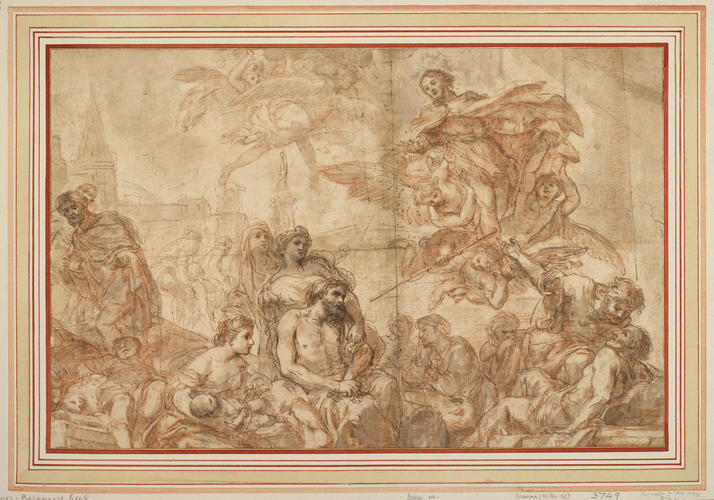 St Roch appearing to victims of the plague