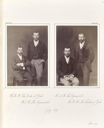 George, Duke of York, and Tsarevitch Nicholas of Russia, 1893 [in Portraits of Royal Children Vol. 41 1893-1894]