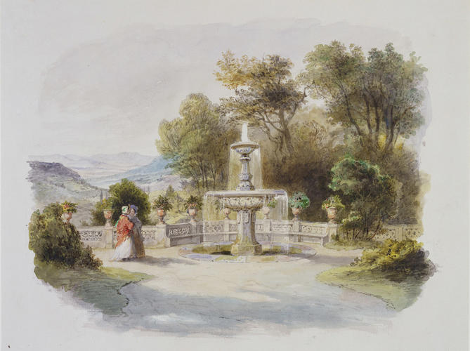 The Rosenau: the fountain on the terrace
